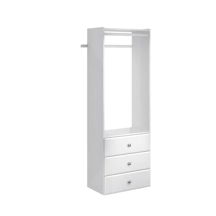 25 1/8 Inch Wide Elite Closet Organizer System with Three Drawers
