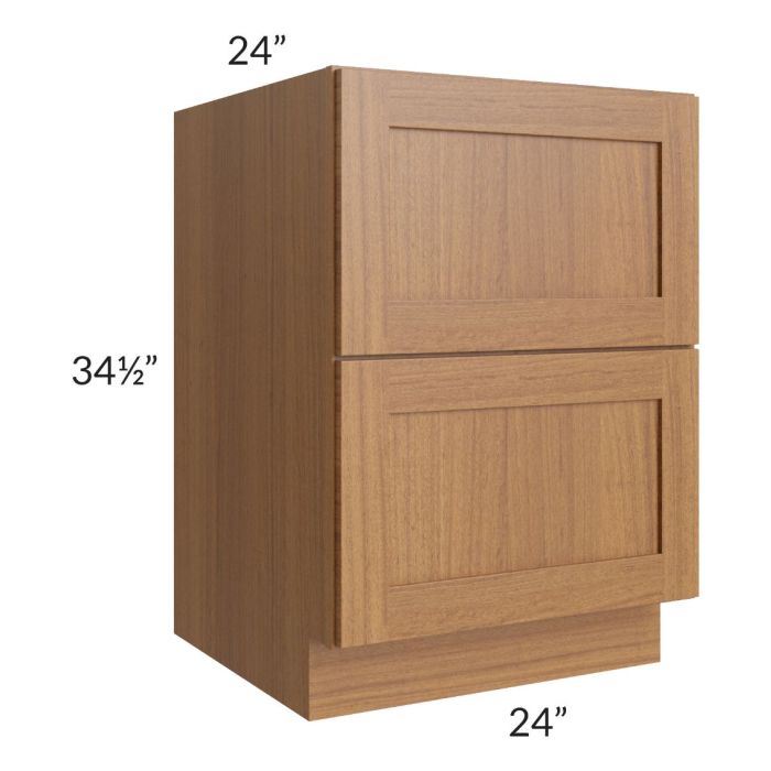 Artisan Walnut Shaker 24" 2-Drawer Base Cabinet
