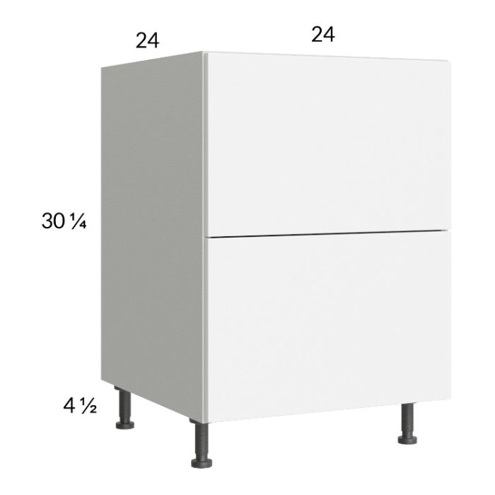 Euro Gloss White 24" 2-Drawer Base Cabinet