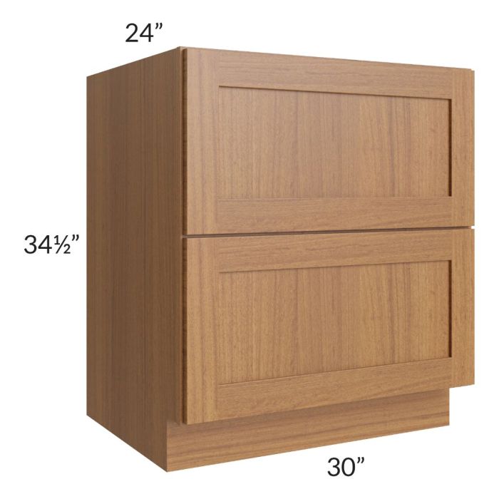 Artisan Walnut Shaker 30" 2-Drawer Base Cabinet