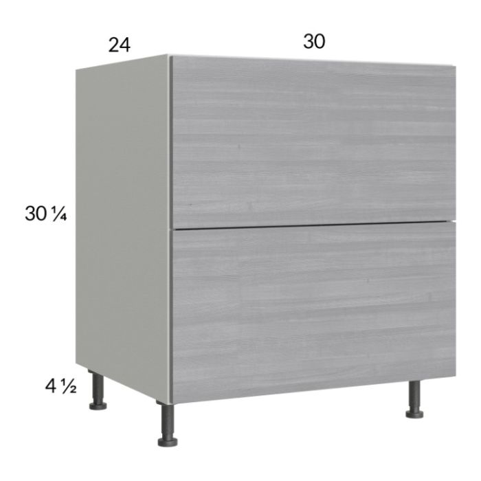 Euro Grey 30" 2-Drawer Base Cabinet