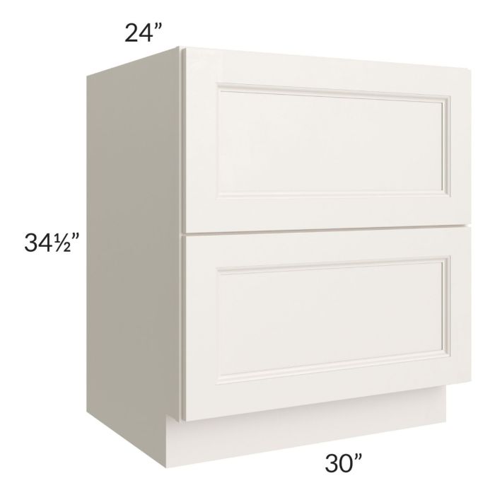 Providence Cream Glaze 30" 2-Drawer Base Cabinet