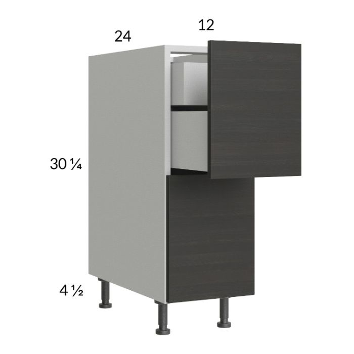 Euro Cafe 12" 2-Drawer Base Cabinet with 1 Inner Drawer