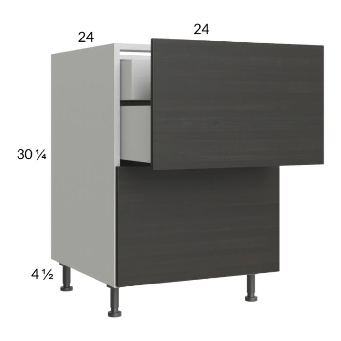 Euro Cafe 24" 2-Drawer Base Cabinet with 1 Inner Drawer