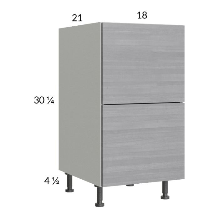Euro Grey 18" 2-Drawer Vanity Base Cabinet