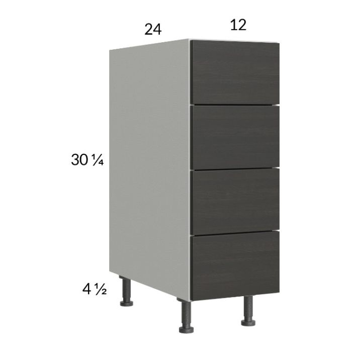 Euro Cafe 12" 4-Drawer Base Cabinet