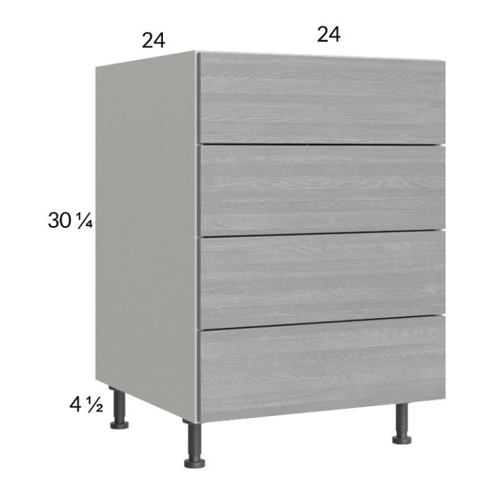 Euro Grey 24" 4-Drawer Base Cabinet