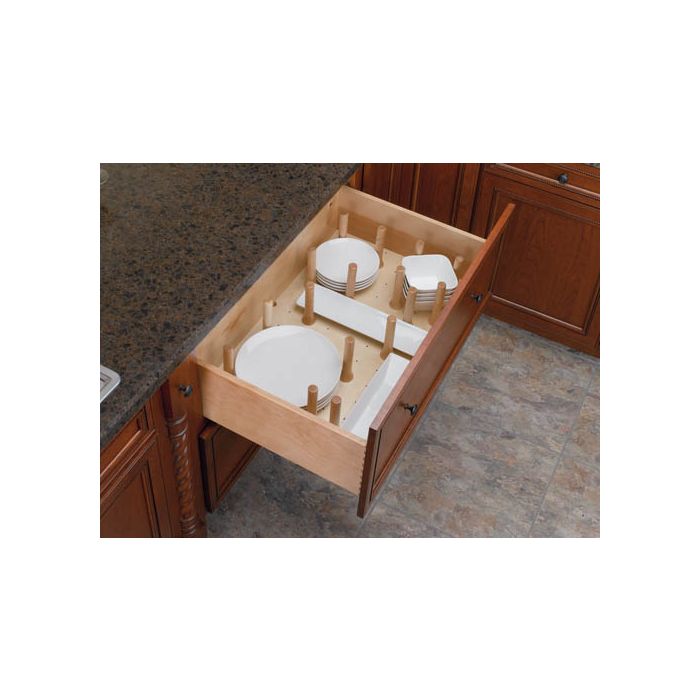 Drawer Peg System with Wood Pegs (Rev-A-Shelf)