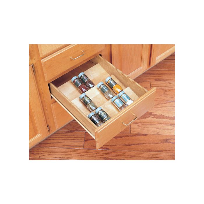 Wood Spice Tray - Fits Drawer Sizes up to 24" Wide (Rev-A-Shelf)