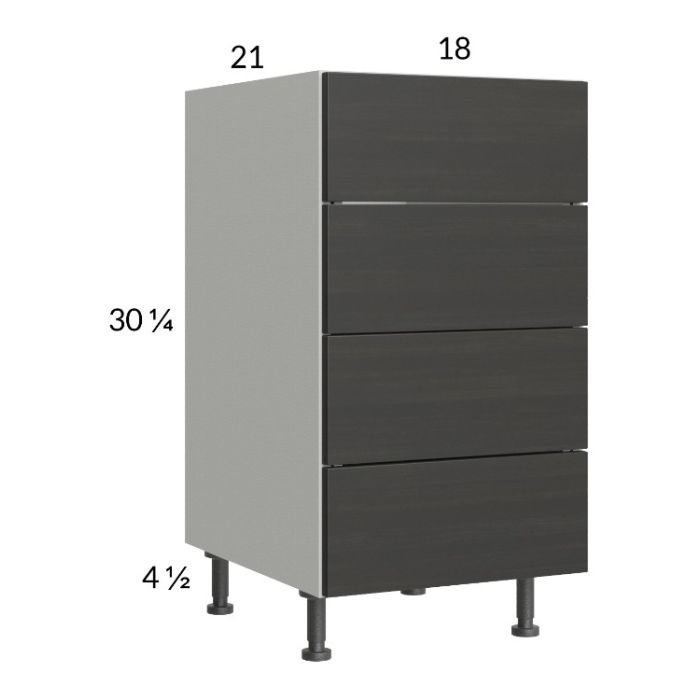 Euro Cafe 18" 4-Drawer Vanity Base Cabinet
