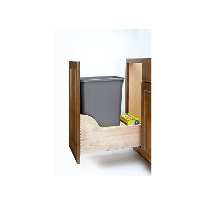 Single Pullout Trash Container with Soft-Close for an 18" Wide Base Cabinet