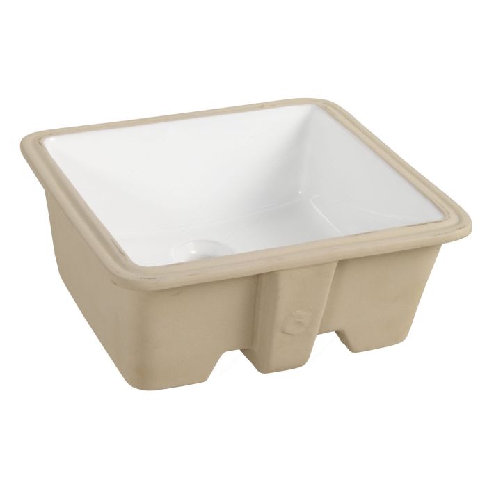 Porcelain Square Undermount Bathroom Sink - Fits 24" Minimum Cabinet Size