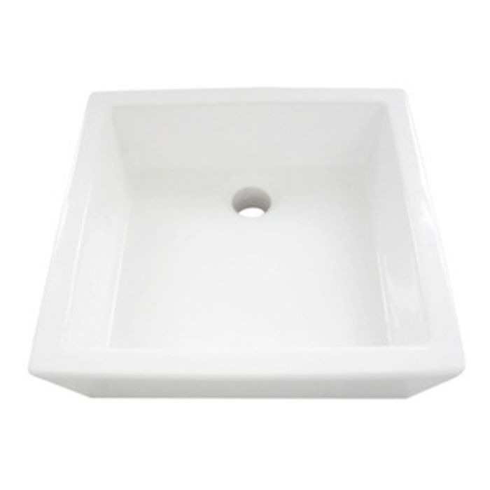 Porcelain Square Vessel Sink - Fits 18" Minimum Cabinet Size