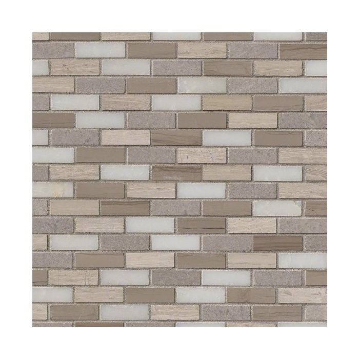 Arctic Storm Brick Pattern Mosaic Tile