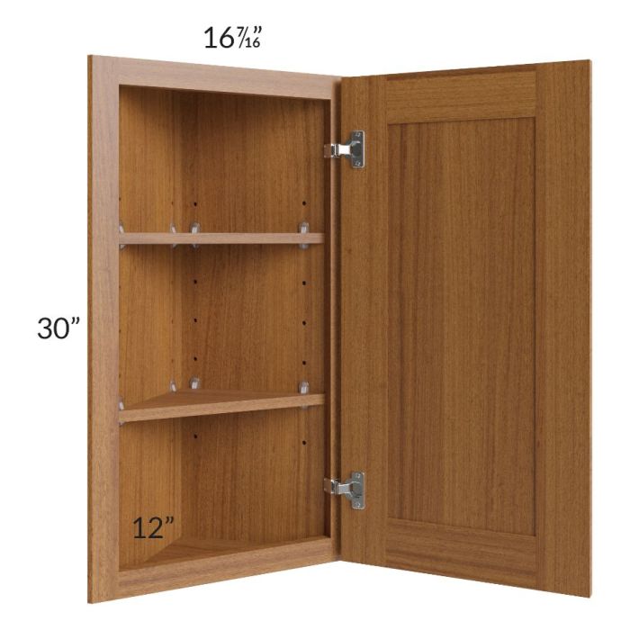 Artisan Walnut Shaker 12x30 Angle Wall Cabinet