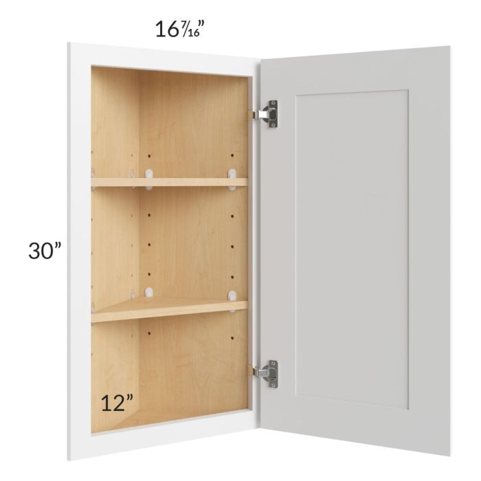 Alpine White Shaker 12x30 Angle Wall Cabinet