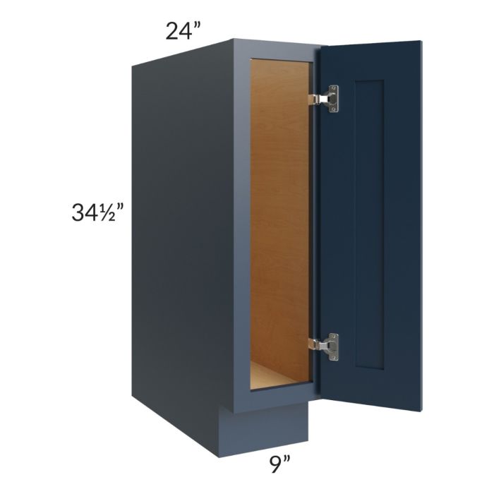 Midtown Blue Shaker 9" Full Height Door Base Cabinet