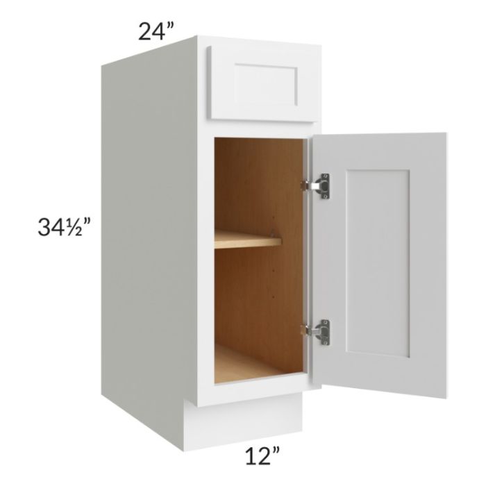 Stratus White 12" Base Cabinet