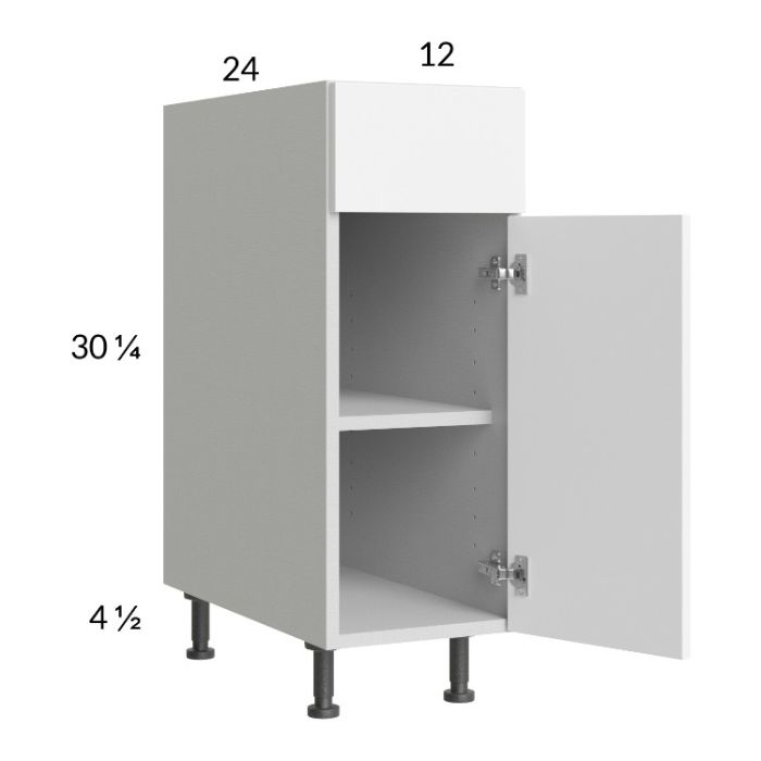 Euro Gloss White 12" Base Cabinet