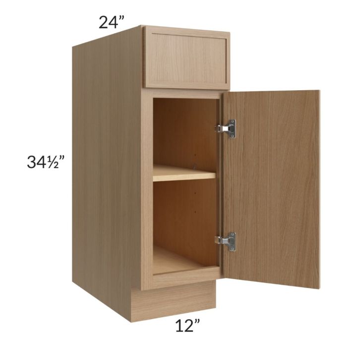 Township Rift Oak 12" Full Height Door Base Cabinet