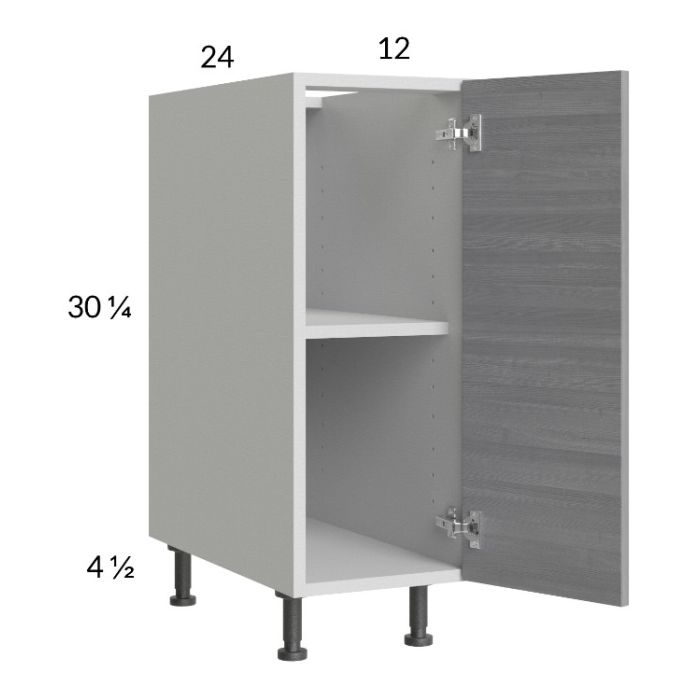 Euro Grey 12" Full Height Door Base Cabinet