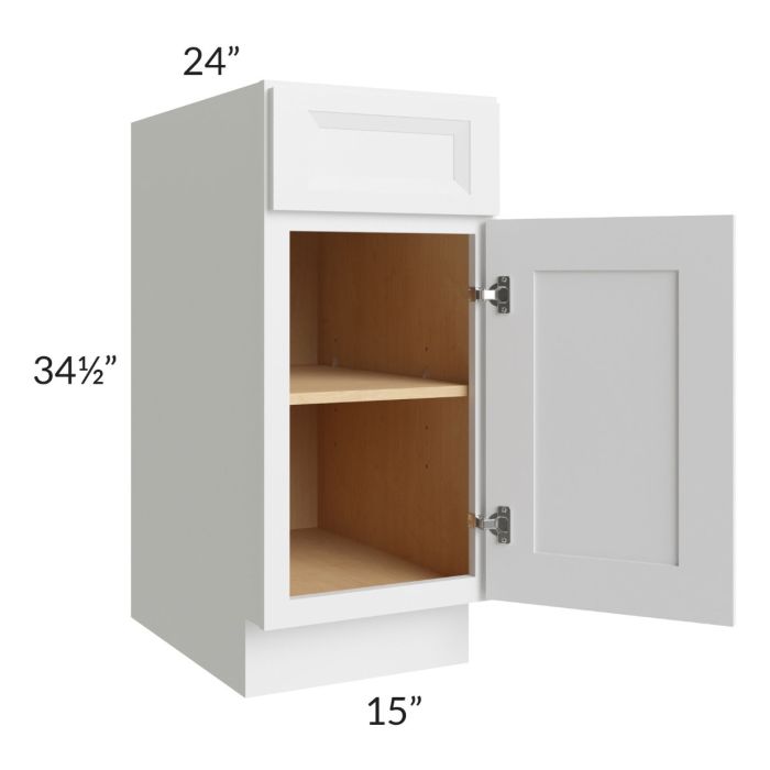 Bayville White 15" Full Height Door Base Cabinet