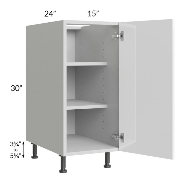 Milan White Gloss 15" Full Height Door Base Cabinet