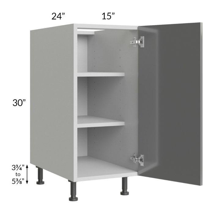Milan Grey Gloss 15" Full Height Door Base Cabinet