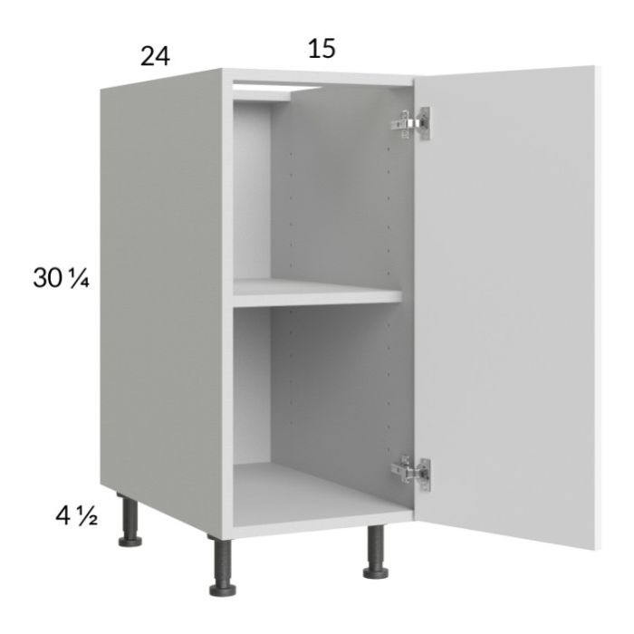 Euro Gloss White 15" Full Height Door Base Cabinet