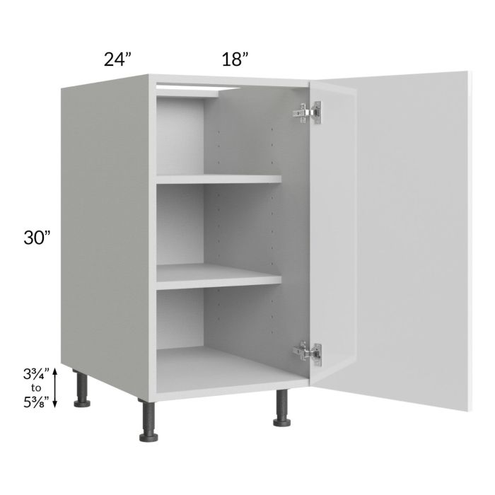 Milan White Gloss 18" Full Height Door Base Cabinet