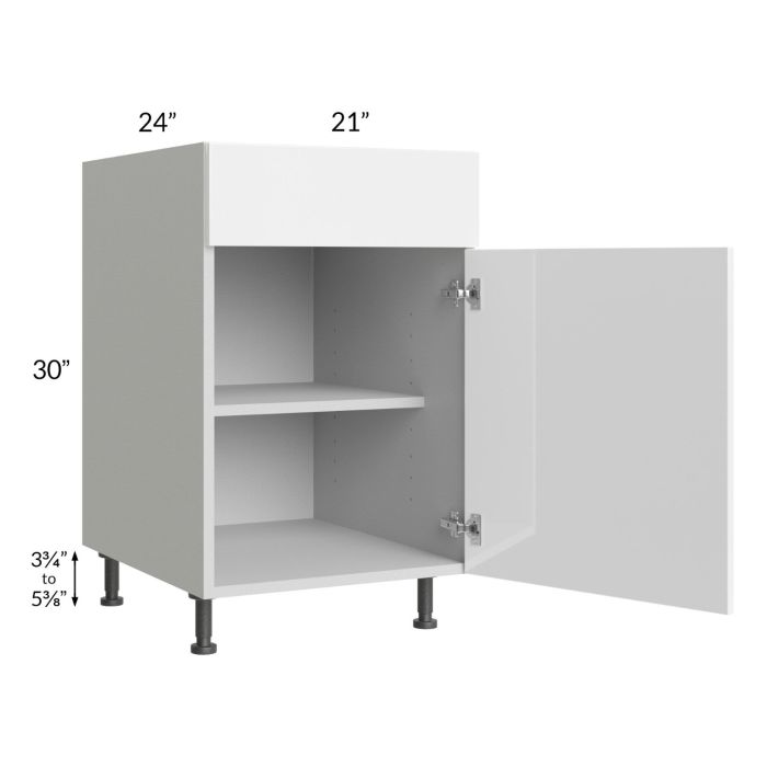 Milan White Gloss 21" Base Cabinet