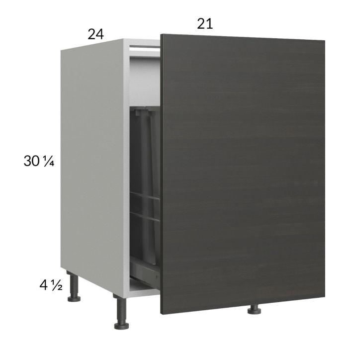 Euro Café 21" Full Height Door Base Cabinet with Single Trashcan Pullout