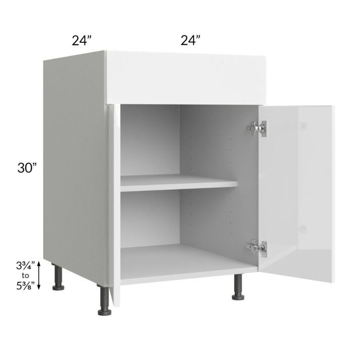 Milan White Gloss 24" Base Cabinet