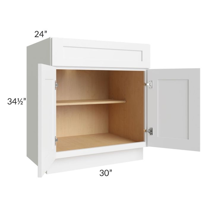 Alpine White Shaker 30" Base Cabinet 