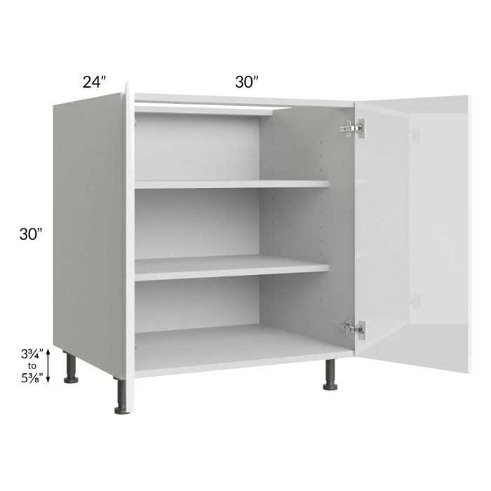 Milan White Gloss 30" Full Height Door Base Cabinet