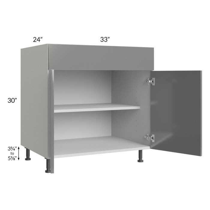 Milan Grey Gloss 33" Base Cabinet