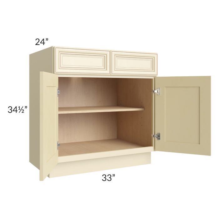 Phoenix Cream Glaze 33" Base Cabinet
