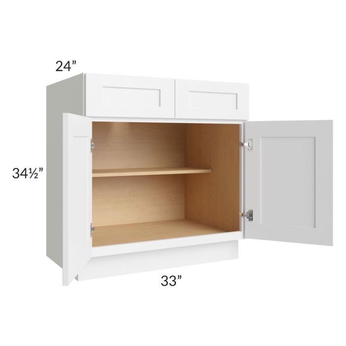 Alpine White Shaker 33" Base Cabinet