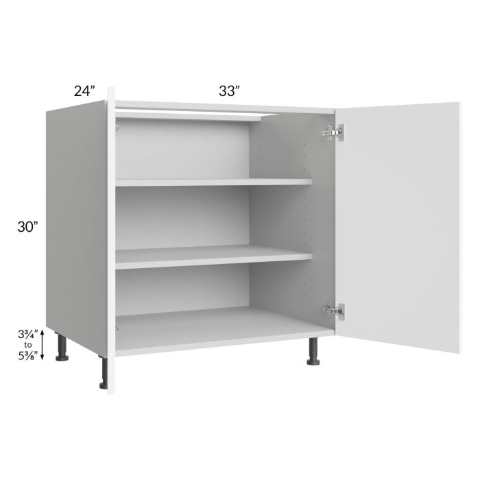 Milan White Matte 33" Full Height Door Base Cabinet