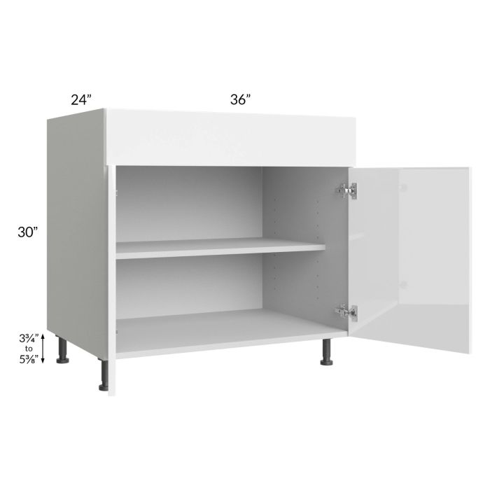 Milan White Gloss 36" Base Cabinet