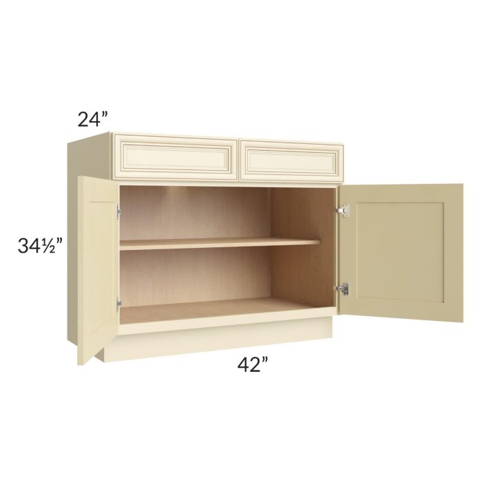 Phoenix Cream Glaze 42" Base Cabinet