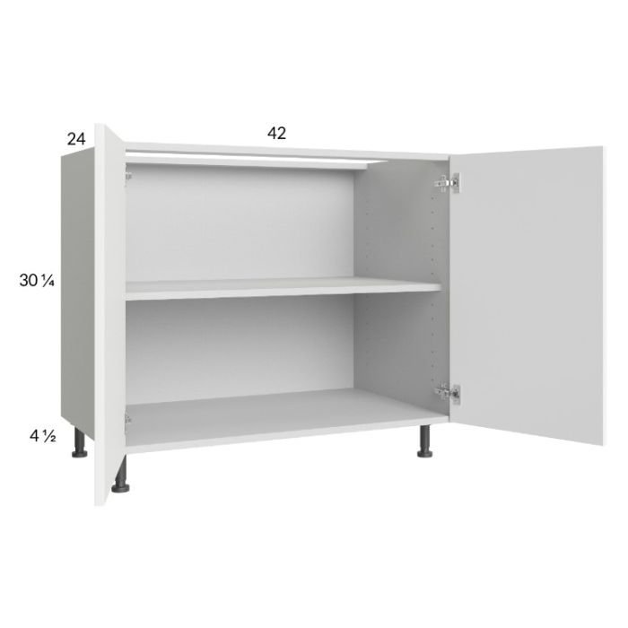 Euro Gloss White 42" Full Height Door Base Cabinet