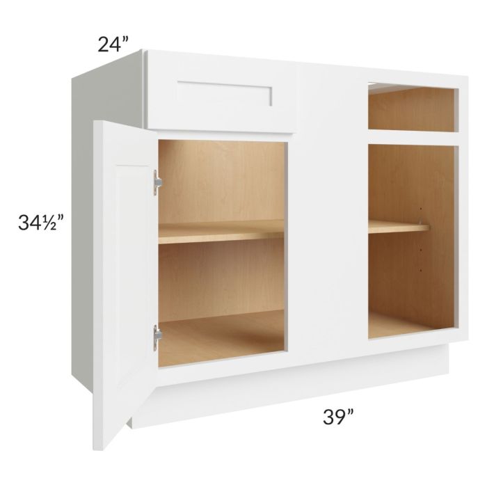 Brighton White Shaker 42" Blind Base Cabinet