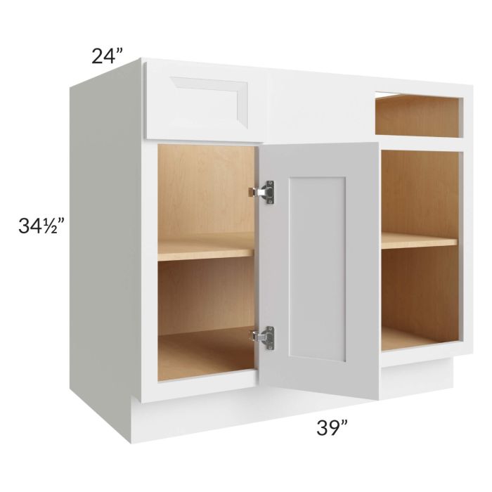 Bayville White 39" Blind Corner Base Cabinet