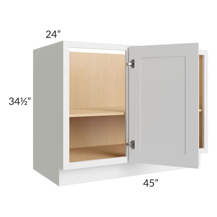 Asheville White Shaker 45" Full Height Door Blind Corner Base Cabinet