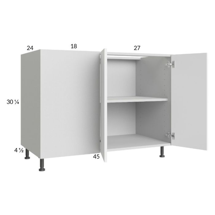 Euro Gloss White 52" - 55" Full Height 2-Door Blind Base Corner Cabinet