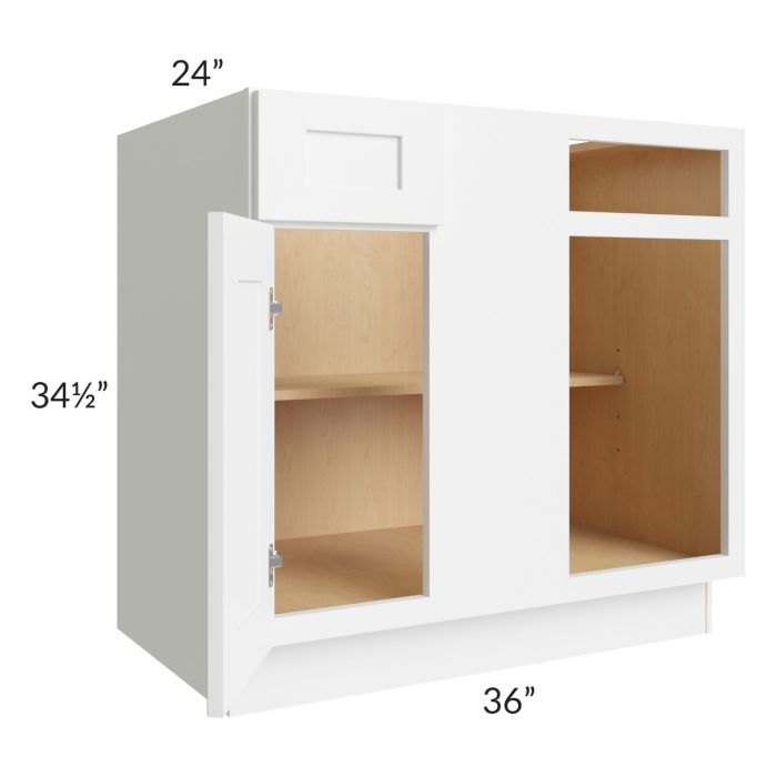 Alpine White Shaker 39"-42" Blind Base Corner Cabinet