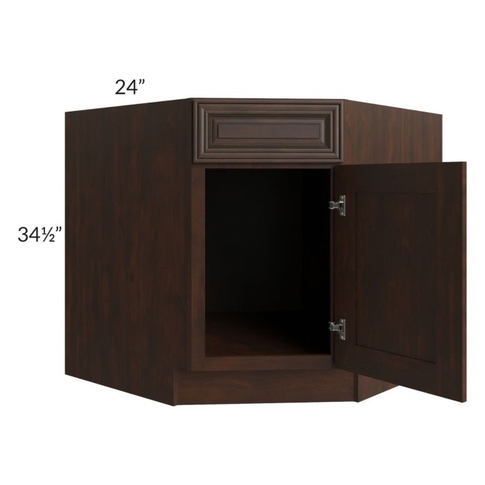 Biscotti Caf?? Glazed 36" Diagonal Corner Sink Base Cabinet