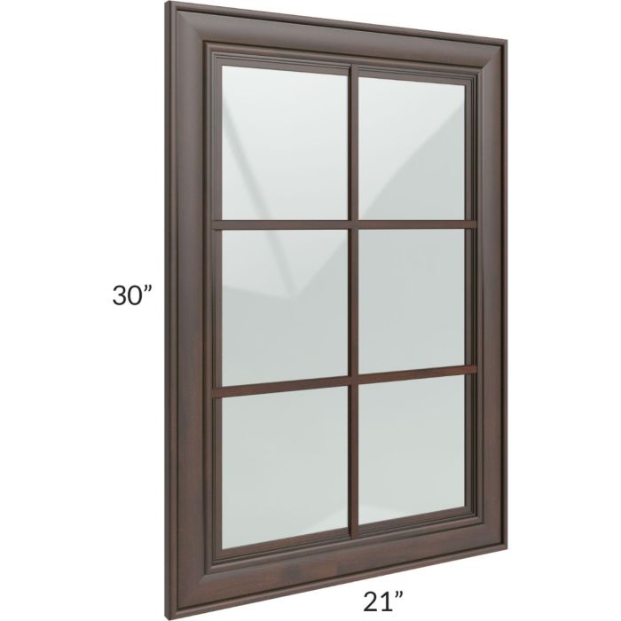 Biscotti Caf?? Glazed 21x30 Mullion Glass Door