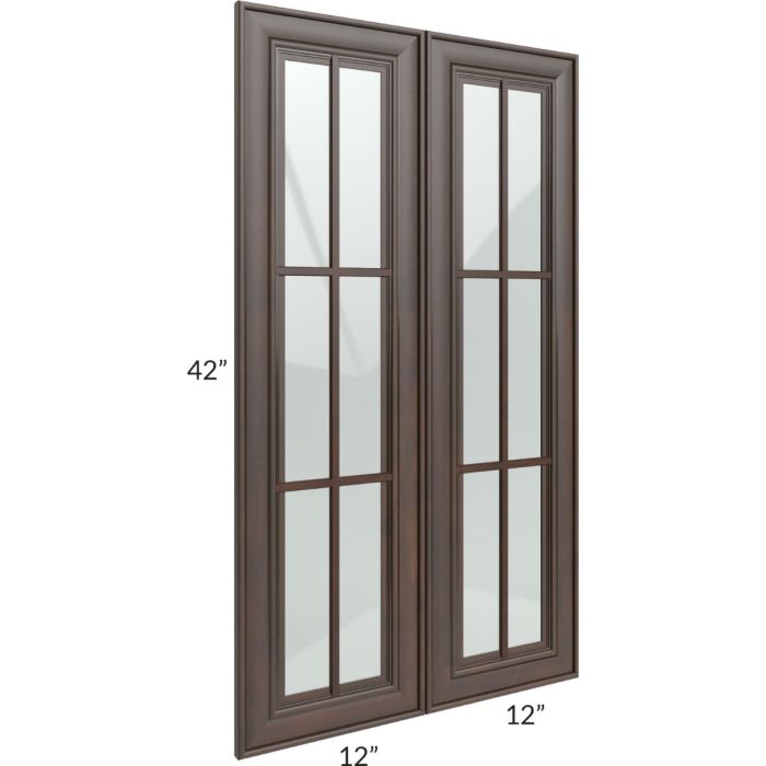 Biscotti Caf?? Glazed 24x42 Mullion Glass Door